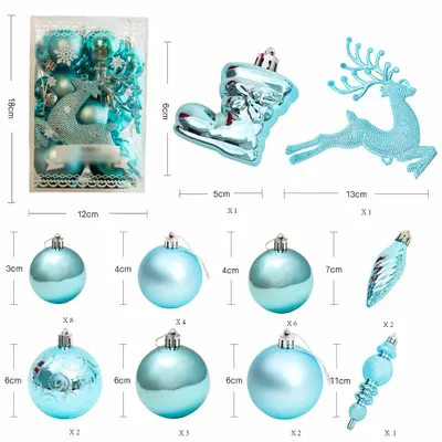 Imagen del producto de Conjunto de decoración navideña: 30 adornos para el árbol de Navidad