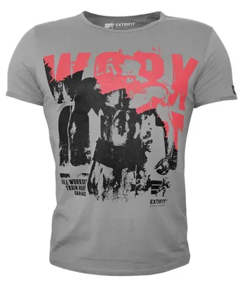Image de T-shirt Extrifit 36 Workout gris et rouge, taille M