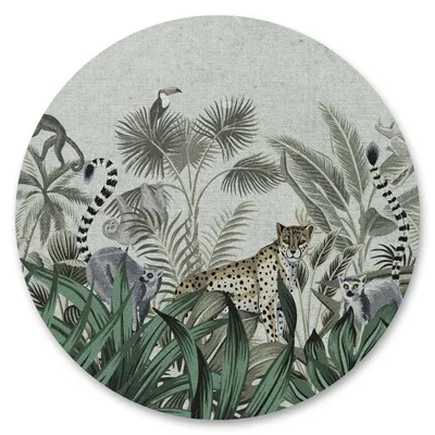Zdjęcie produktu dla Naklejka Fototapeta Samoprzylepna w Kole Lampart LEMURY Rośliny