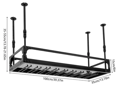 Immagine prodotto di Scaffale per bottiglie e bicchieri Barregal - Montaggio a parete o a soffitto - 100 cm - Altezza regolabile - Con supporti per bottiglie e bicchieri - Scaffale sospeso per cucina e bar - Nero