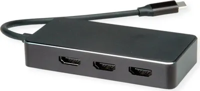 Zdjęcie produktu dla VALUE 12.99.1031, 0,19 m, USB Type-C, 3 x HDMI, Męska, Żeńska, Prosty