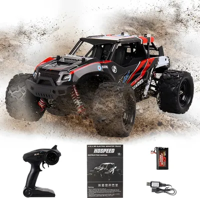Produktbild von Ferngesteuerte Autos, RC-Auto, Ferngesteuertes Auto, 1:18 4WD Monster Truck, 30 km/h Ferngesteuerte Fahrzeuge, 2.4 GHz RC Spielfahrzeuge, RC Offroader, Elektrofahrzeug mit 7,4 V Batterie, für Kinder und Erwachsene