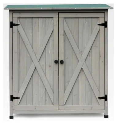 Produktbild von Gartenschrank Flora, hellgrau, 110 x 55 x 117 cm