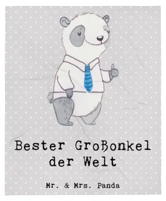 Produktbild von Mr. & Mrs. Panda Bettdecke Panda Bester Großonkel der Welt - Grau Pastell - Geschenk, Winterdecke, Decke, Sofadecke, Kuscheldecke, Onkel, Flauschige, Geschenkidee