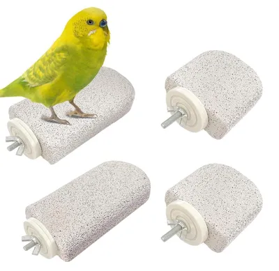 Productafbeelding van Zitstok kalksteen - Parkieten en vogels - 12 x 6,5 cm en 7 x 6,5 cm - Vogelkooi