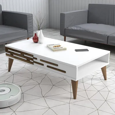 Produktbild von Skye Decor, Valensiya - White, Couchtisch, Weiß, 100 % MELAMINBESCHICHTETE SPANPLATTEN, 105 x 34,6 x 60 cm