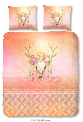 Productafbeelding van Good Morning Dekbedovertrek Katoen Skully - orange 240x200/220cm
