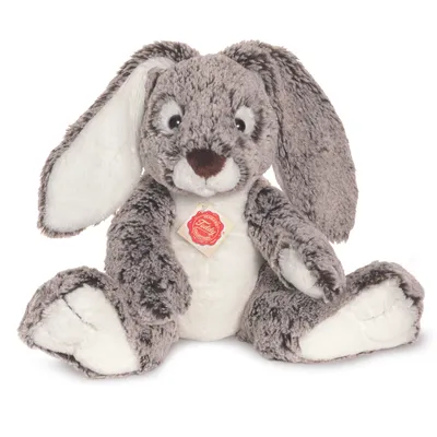 Obrázok produktu pre Teddy Hermann Rabbit, plyšová hračka, mäkká hračka, plyšová hračka, domáce zvieratko, sedenie, plyš, sivá, 28 cm, 93846