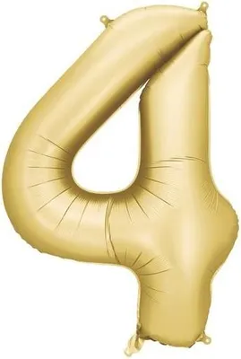 Produktbild von Folienballon Zahl „4“, 86cm, gold