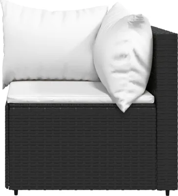 Produktbild von " " Garten-Ecksofa - CLORIS - Balkonmöbel - Gartenmöbel Set - mit Kissen Schwarz Poly Rattan - 63x63x57,5 cm NeuMöbel 7950891