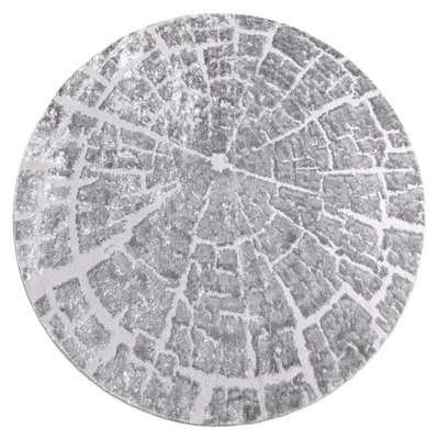 Produktbild von Modern MEFE Teppich  Kreis 6185 Baum Holz - Strukturell zwei Ebenen aus Vlies grau Grau rund 120 cm