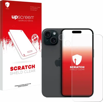 Produktbild von upscreen Schutzfolie für Apple iPhone 15 (Display+Kamera) Displayschutz Displayschutzfolie Folie Klar Transparent