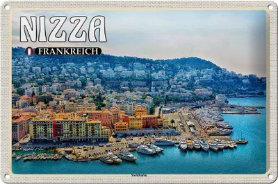 Produktbild von Blechschild Reise 30x20cm Nizza Frankreich Yachthafen