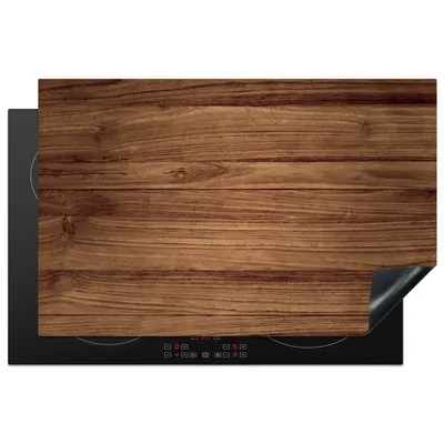 Obrázek produktu pro KitchenYeah® Kryt varné desky vzhled dřeva - hnědý, 80x52cm, dekorace do kuchyně, keramický kryt varné desky, krycí deska na varnou desku