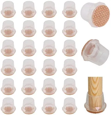 Immagine prodotto di Protezioni trasparenti per tavoli e sedie - Set da 24 - TPR - 47 x 40 mm
