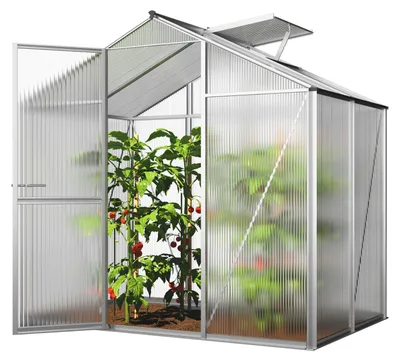 Produktbild von GFP Gewächshaus ECO-Star 2 Alu-Rahmen 192x131 cm, 8 mm Doppelstegplatten formstabil & witterungsbeständig
