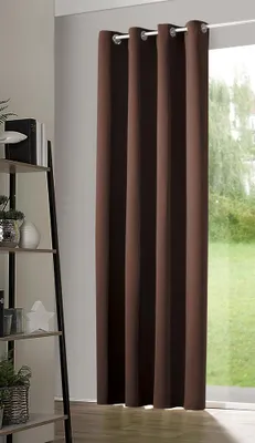 Produktbild von heimtexland ® Verdunkelungsvorhang Thermogardine Verdunkelungsgardine Ösenschal Deko Vorhang Blickdicht verdunkelnd Kälteschutz Sonnenschutz Typ139 schoko-braun