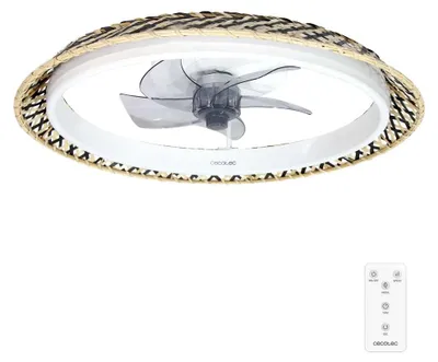 Produktbild von Cecotec EnergySilence LampAero 610 Natural Design Deckenventilator mit Licht 20 W 45 W