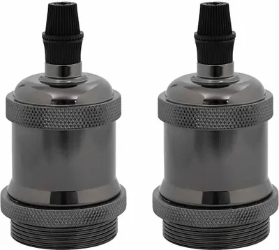 Obrázok produktu pre vidaXL Objímky pre lampy 2 ks. Lesklé čierne E27