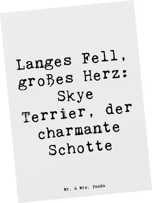 Produktbild von Mr. & Mrs. Panda Postkarte Spruch Skye Terrier - Weiß - Geschenk, Postkarten, Hunderassen, Unabhängigkeit, Beschreibung, Ansichtskarten, Ansichtskarte, einzelkarte