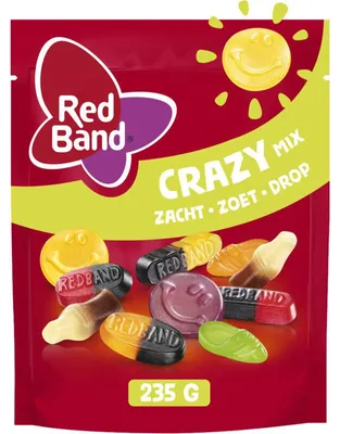 Produktbild von Red Band Snoepmix Crazy, 235 g – Bunte fruchtige Süßigkeitenmischung