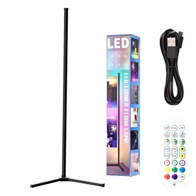 Produktbild von LED Stehlampe RGBIC, 3-teilige Ecklampe, Bluetooth App, Musik Sync, Ambientelicht, dimmbar, Wohnzimmer, Schlafzimmer