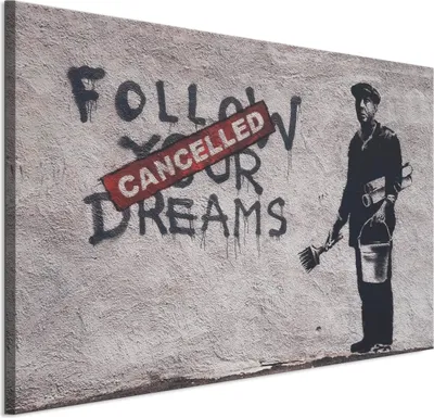 Zdjęcie produktu dla LUMASOUL Obraz na płótnie z motywem natury, obrazy na ścianę w drewnianych ramach, salon i sypialnia, 120x80 cm Banksy