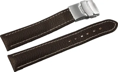 Produktbild von Echtleder-Uhrenarmband, braun, Faltschließe, 16 mm - 22 mm