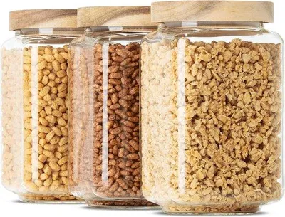 Produktbild von Famanu Vorratsgläser mit luftdichtem Deckel - BPA-frei, stapelbar, aus Borosilikatglas