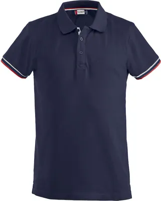 Produktbild von Polohemd Newton aus 100% gekämmter Baumwolle mit Kontraststreifen an Ärmeln und Kragen