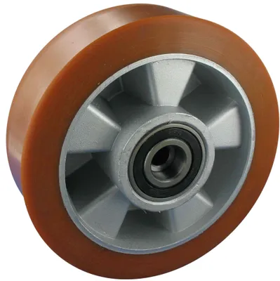 Produktbild von Rollentechnik Hubwagen Lenkrad Hubwagenrad 200x50 mm Polyurethan mit Kugellager Bohrung 20 Nabenlänge 55 Einbaulänge 51