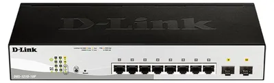 Immagine prodotto di D-Link DGS-1210-10P 10-port Gigabit Smart+ PoE Switch, 8x GbE PoE+, 2x SFP, PoE 65W, fanless