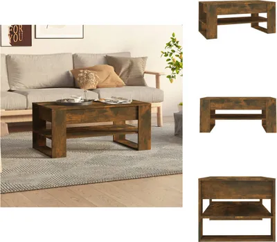 Zdjęcie produktu dla vidaXL Stolik kawowy dąb wędzony 102x55x45 cm materiał drewnopochodny - Stoliki kawowe