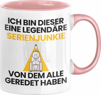Produktbild von Serienjunkie Geschenk Tasse Lustige Geschenkidee Geburtstag für Serienjunkie Ich Bin Dieser Legendäre Serienjunkie Von Dem Alle Geredet Haben Kaffee-Becher (Rosa)