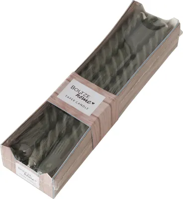 Produktbild von Boltze Stabkerze Twisto (6-tlg., dunkelgrau, 20 cm, aus Wachs, modernes Design)