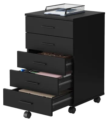 Produktbild von Rollcontainer Aktenschrank Schubladenschrank | Schwarz | 42x40x65,7 cm