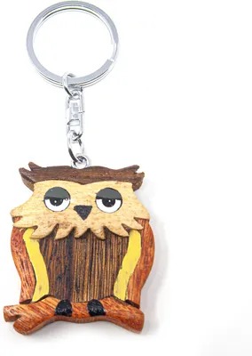 Produktbild von Schlüsselanhänger aus Holz - Eule