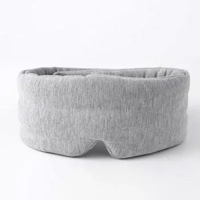 Immagine prodotto di Maschera per dormire in cotone, realizzata a mano, grigio chiaro, per uomo e donna