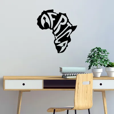 Immagine prodotto di Wallity, Africa- TNL3113, Nero, Altre decorazioni per la casa, 64 x 70 cm, 100% metallo (Spessore: 1
