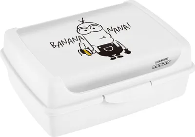 Image de Boîte à sandwich Keeeper Carla Midi « Minions Banana » 1,0 L, blanche