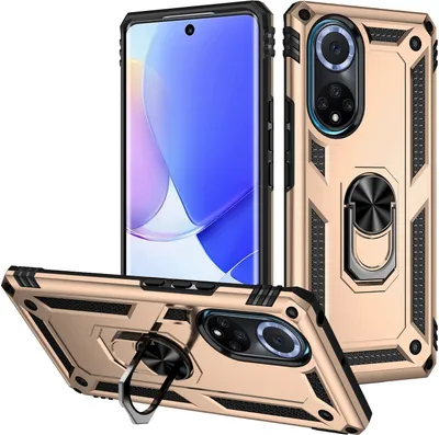Produktbild von Honor 50 Hülle, Dual Layer Robust Militäre Schutzhülle mit Ringhalterung Ständer für Honor 50 Gold