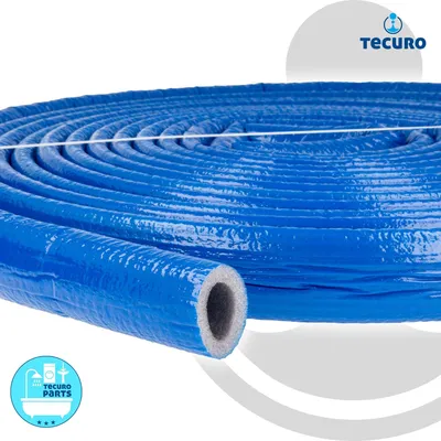 Produktbild von tecuro Isolierschlauch PE-XT für Rohr Ø 22 mm, mit reißfester PE-Schutzfolie in blau, 6 mm Dämmstärke, Rolle mit 10 m