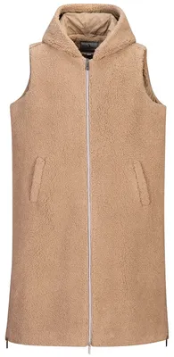 Produktbild von Blue Wave Damen Sherpa Fleeceweste Koco - Weste Fleece mit Kapuze in Sand Größe 42