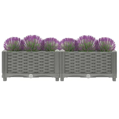 Produktbild von Hochwertigen Möbel Beete - Grau Hochbeet 80x40x23cm Polypropylen NEU1236498