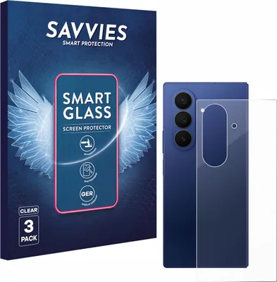 Produktbild von 3x Savvies Schutzglas Folie für Samsung Galaxy Z Fold 7 (Rückseite) 9H Panzer Schutzfolie Glas Displayschutz klar transparent