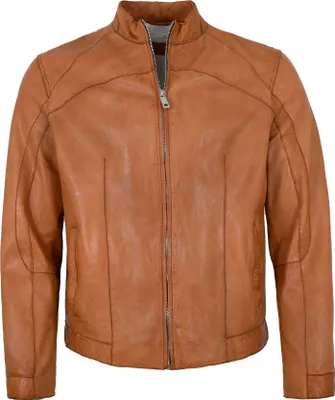 Produktbild von Milestone - Herren Lederjacke Lammnappa gebranntes orange : 60