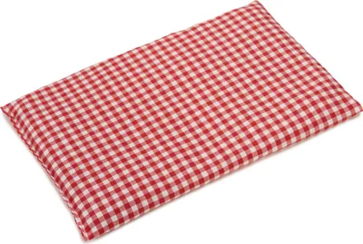 Produktbild von Johanniskernkissen 30 x 20 cm, rot-weiß - Als Wärmekissen & Kältekissen - Körnerkissen für Mikrowelle und Backofen - 30x20cm