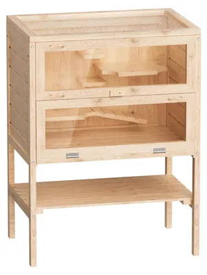 Immagine prodotto di Gabbia per criceti - 60 x 40 x 80 cm - Legno e plexiglas - Tre piani