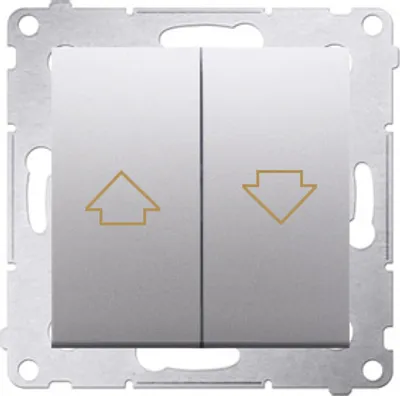Immagine prodotto di Pulsante per tapparella a 1 polo con impronta argento Simon 54 Contatto Premium Simon DZP1.01/43