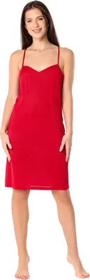 Produktbild von Bellivalini Damen Unterkleid V-Ausschnitt Petticoat Einstellbare Träger Gekreuzt BLV50-272 (Rot, S )